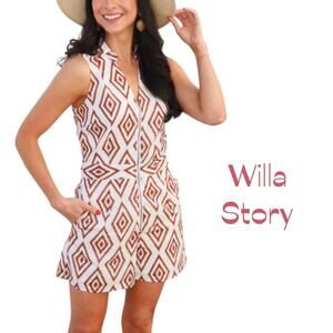 Willa Story Red Pink Layla Romper NWT Size XS